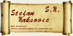 Stefan Maksović vizit kartica